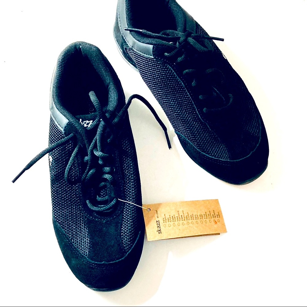 Skazz Sansha Black Suede Dance Sneaker Size 8